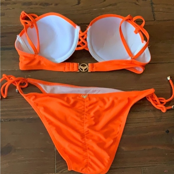 NWOT Sexy Neon Orange Whale logo bikini set Free Shipping - Picture 2 of 6